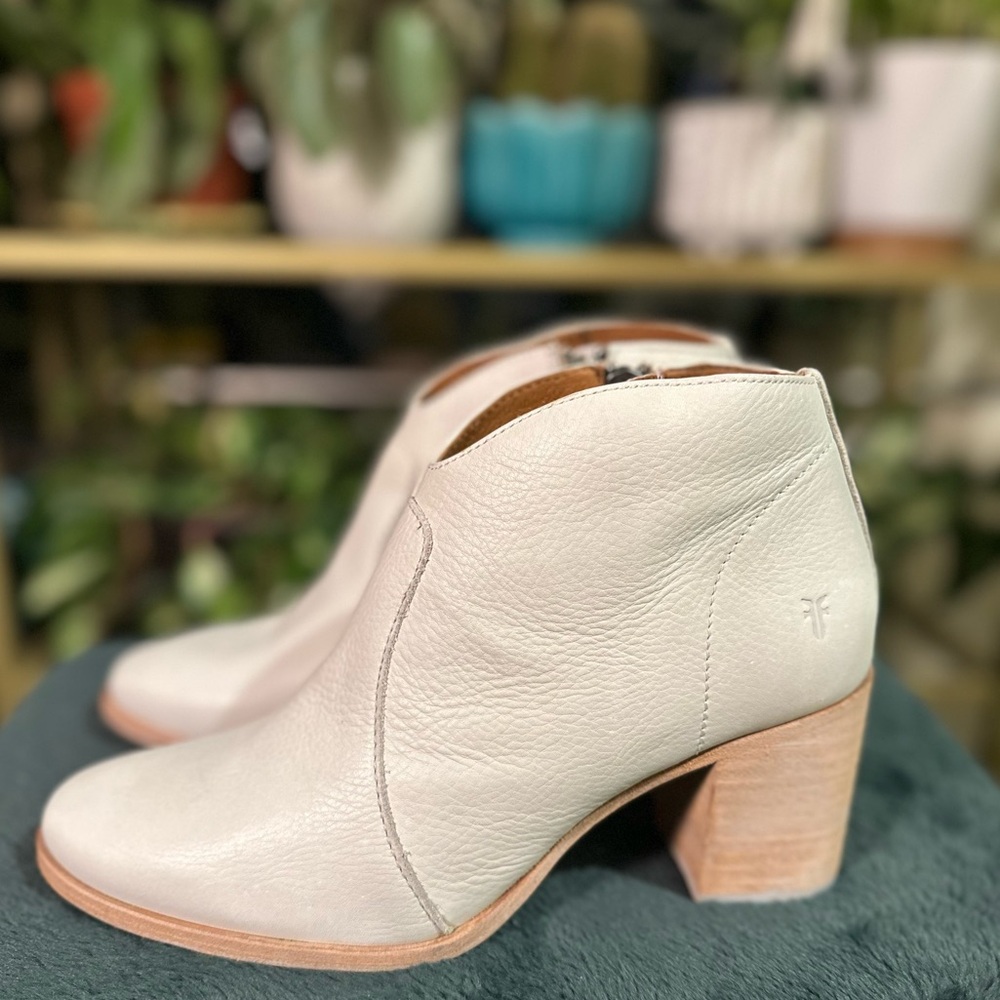 Frye White Leather Boot
